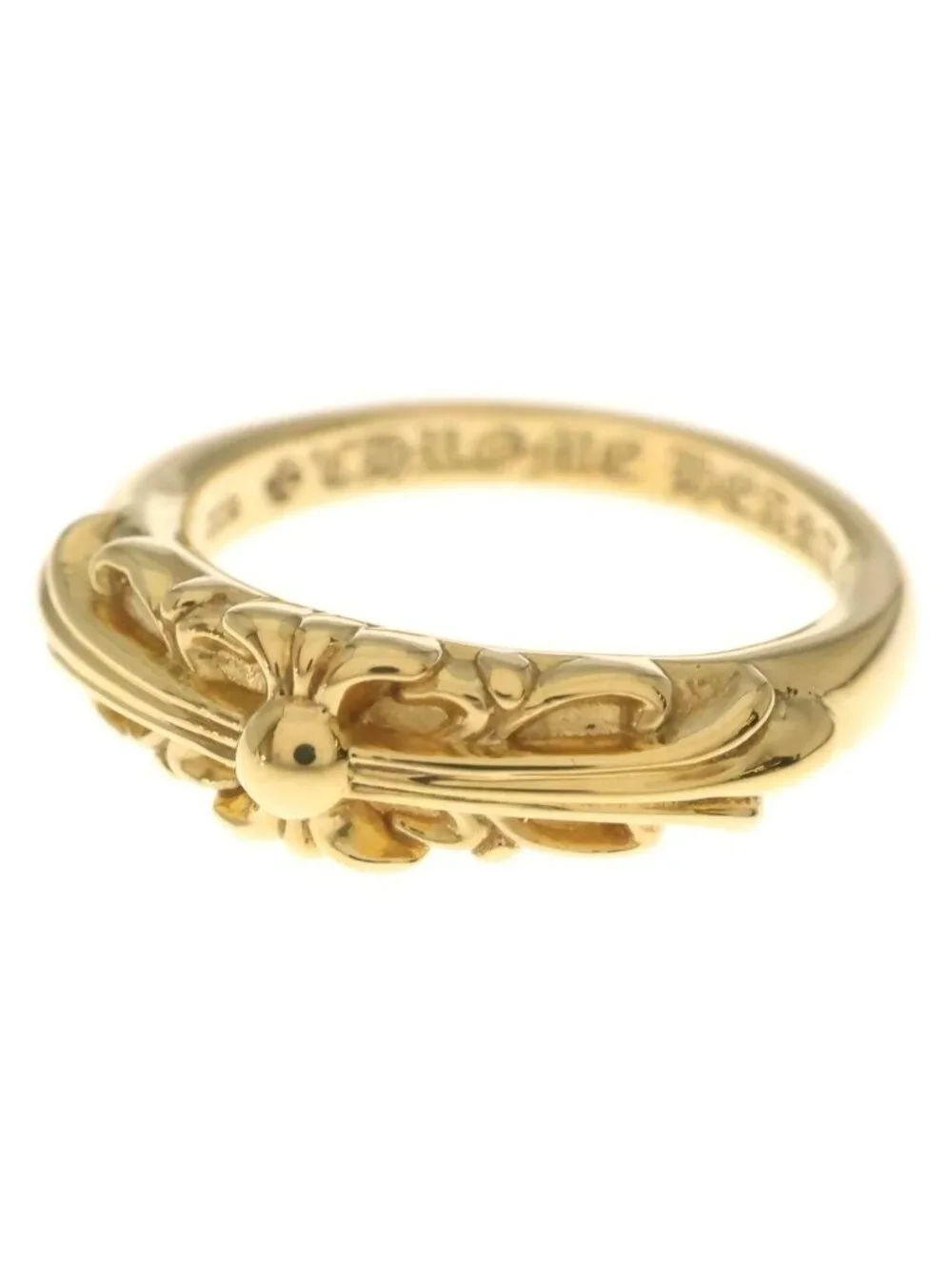 Chrome Hearts 22k Babyclsc Baby Classic Floral Black Sling Gold Ring